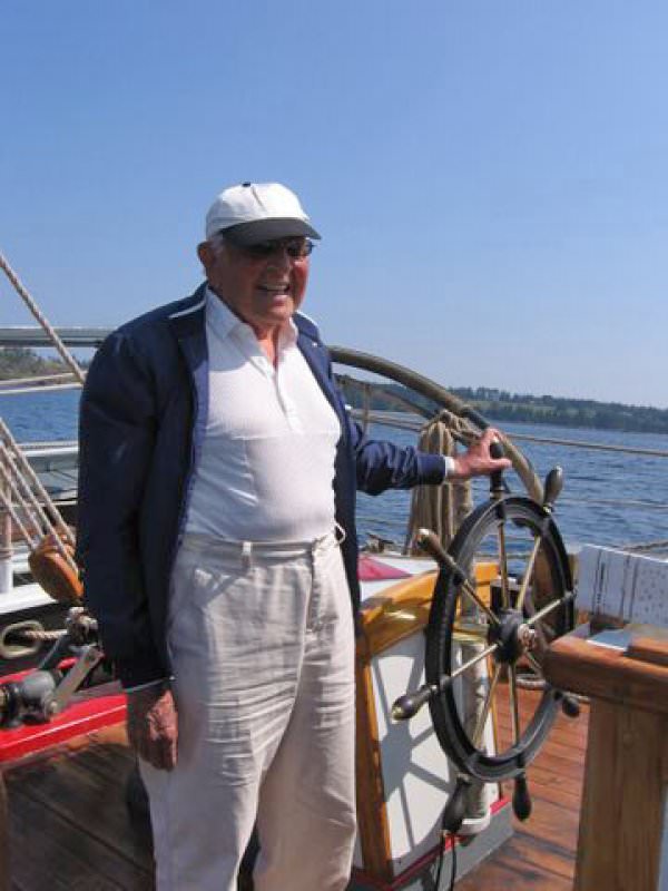 Harvey drives the schooner
