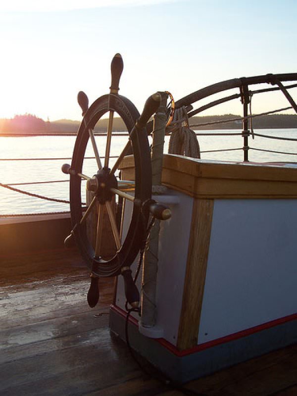 The helm in the morning light
