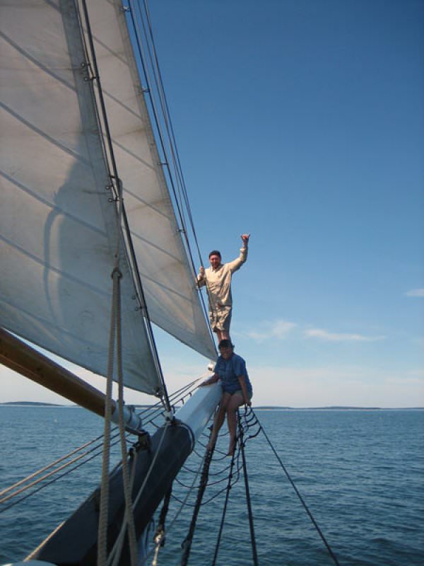 on the bowsprit